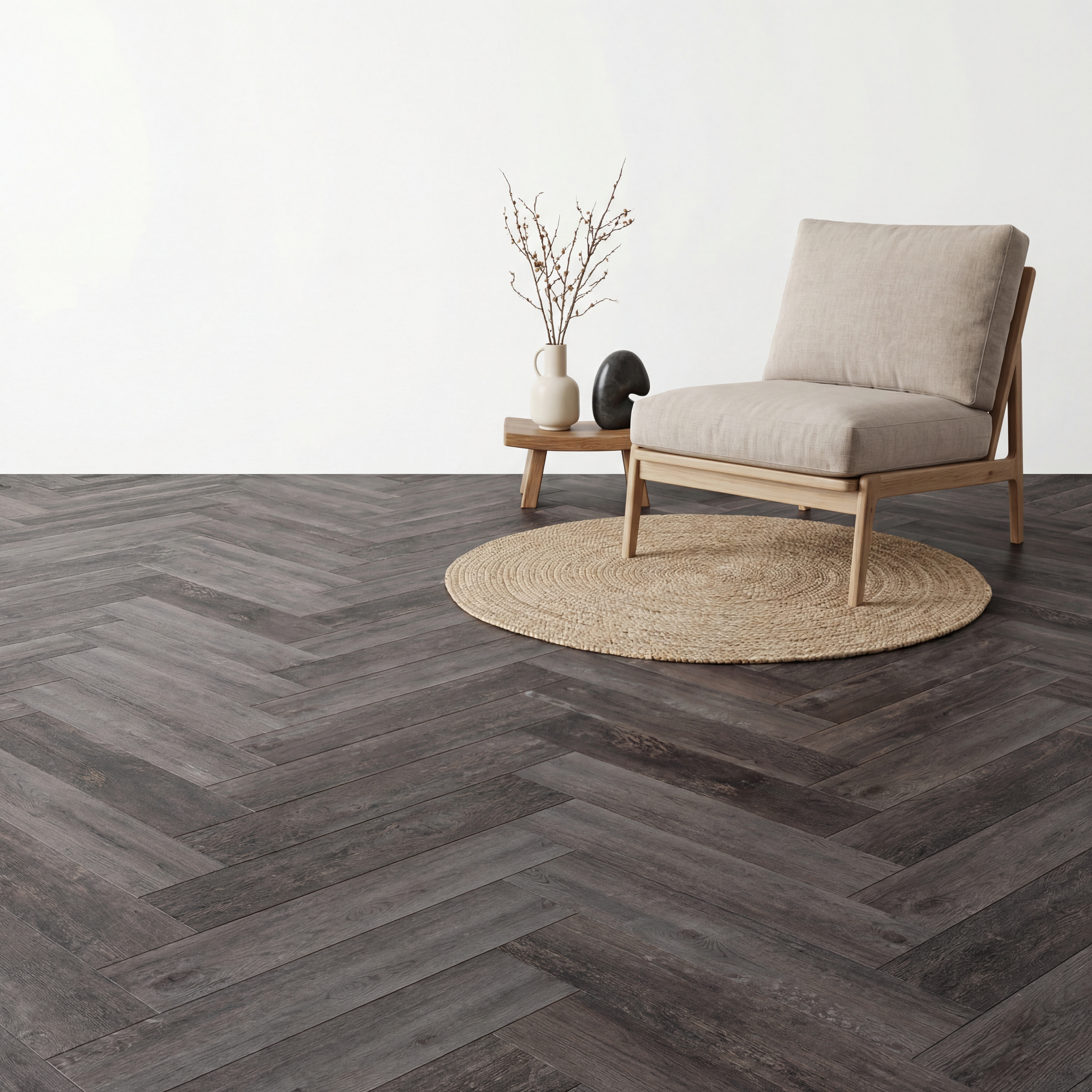 Lux Tenebrae Visgraat Charred Black Oak Plak PVC